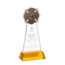 Fire Dept Amber on Hartford Base Abstract / Misc Crystal Award