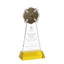 Fire Dept Gold on Hartford Base Abstract / Misc Crystal Award