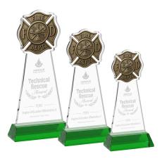 Fire Dept Green on Hartford Base Abstract / Misc Crystal Award - Newest Additions