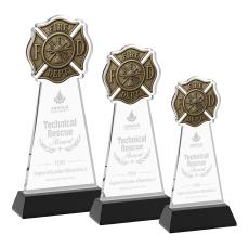 Fire Dept Black on Hartford Base Abstract / Misc Crystal Award - Corporate Awards
