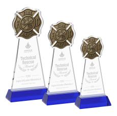 Fire Dept Blue on Hartford Base Abstract / Misc Crystal Award - Corporate Awards