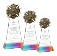 Fire Dept Prismatic on Hartford Base Abstract / Misc Crystal Award - Corporate Awards
