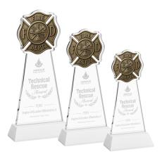 Fire Dept White on Hartford Base Abstract / Misc Crystal Award - Crystal Awards