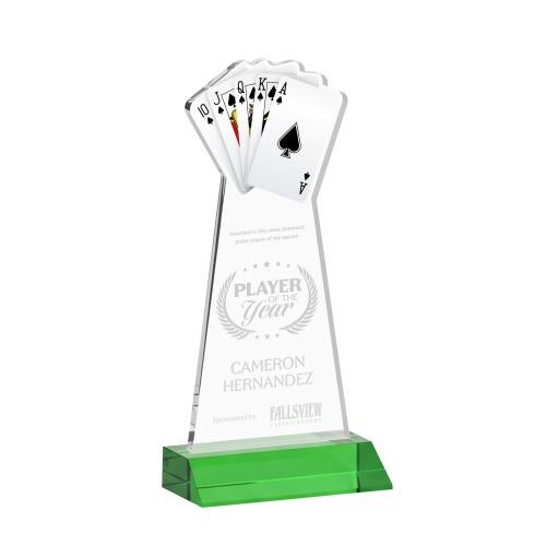 Corporate Awards - Crystal Awards - Poker Green Abstract / Misc Crystal Award