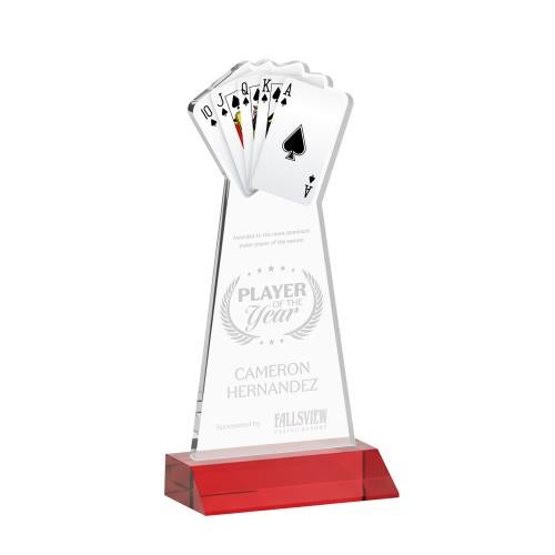 Corporate Awards - Crystal Awards - Poker Red Abstract / Misc Crystal Award