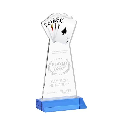 Corporate Awards - Crystal Awards - Poker Sky Blue Abstract / Misc Crystal Award