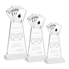 Poker White Abstract / Misc Crystal Award - Crystal Awards