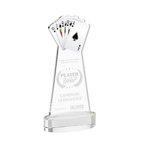 Corporate Awards - Crystal Awards - Poker Clear on Alberton Base Abstract / Misc Crystal Award