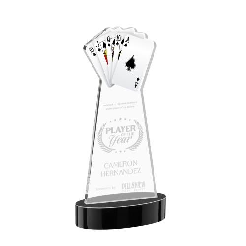 Corporate Awards - Crystal Awards - Poker Black on Alberton Base Abstract / Misc Crystal Award