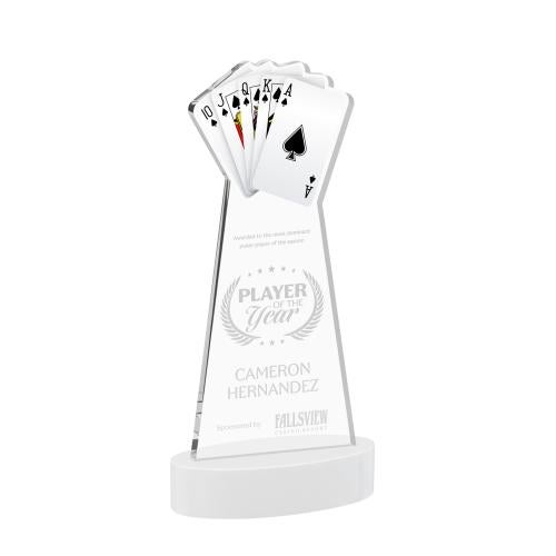 Corporate Awards - Crystal Awards - Poker White on Alberton Base Abstract / Misc Crystal Award
