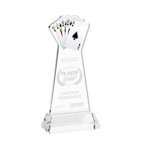 Corporate Awards - Crystal Awards - Poker Clear on Hartford Base Abstract / Misc Crystal Award