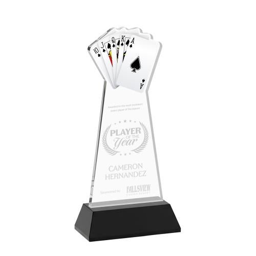 Corporate Awards - Crystal Awards - Poker Black on Hartford Base Abstract / Misc Crystal Award