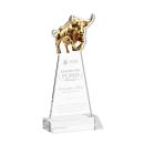 Raging Bull Clear Animals Crystal Award
