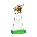 Raging Bull Green Animals Crystal Award