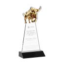 Raging Bull Black Animals Crystal Award