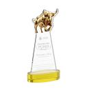 Raging Bull Gold on Alberton Base Animals Crystal Award