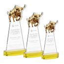Raging Bull Gold on Alberton Base Animals Crystal Award