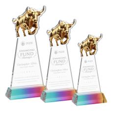 Raging Bull Prismatic on Hartford Base Animals Crystal Award - Newest Additions