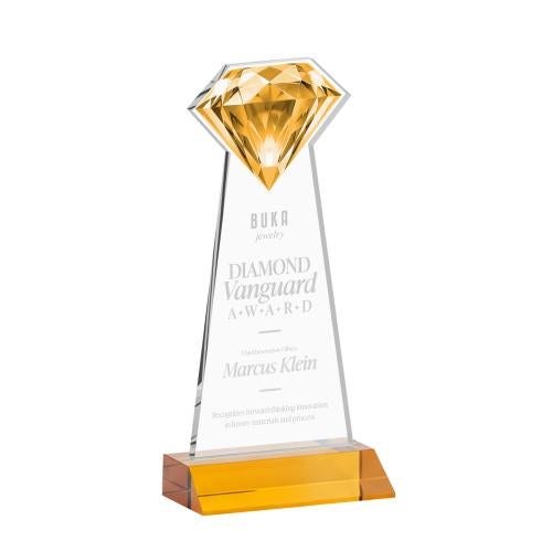 Corporate Awards - Crystal Awards - Gemstone Amber Crystal Award