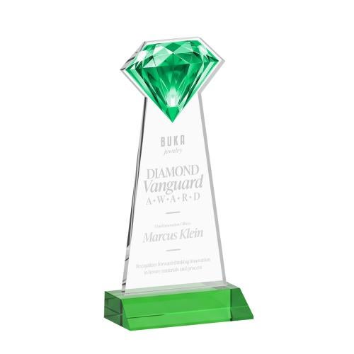 Corporate Awards - Crystal Awards - Gemstone Green Crystal Award