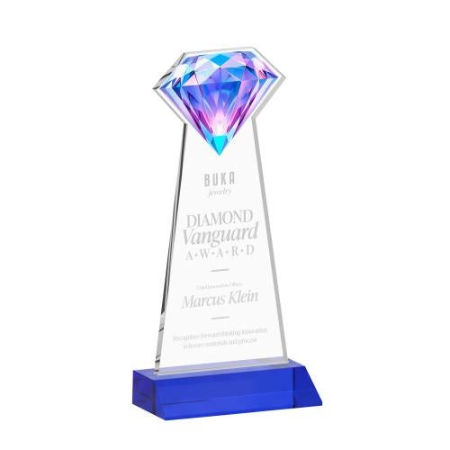 Corporate Awards - Crystal Awards - Gemstone Blue Crystal Award