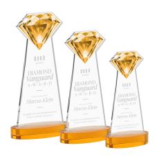 Gemstone Amber on Alberton Base Crystal Award - Newest Additions