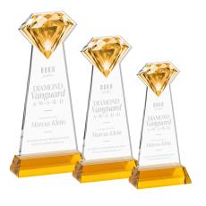 Gemstone Amber on Hartford Base Crystal Award - Crystal Awards