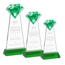 Gemstone Green on Hartford Base Crystal Award - Crystal Awards