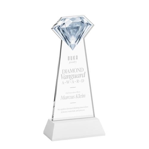 Corporate Awards - Crystal Awards - Gemstone White on Hartford Base Crystal Award