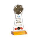 Fire Dept Full Color Amber Abstract / Misc Crystal Award