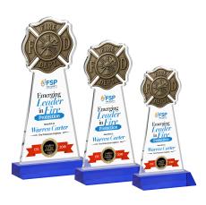 Fire Dept Full Color Blue Abstract / Misc Crystal Award - Newest Additions
