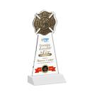 Fire Dept Full Color White Abstract / Misc Crystal Award
