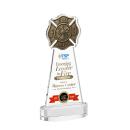 Fire Dept Full Color Clear on Alberton Base Abstract / Misc Crystal Award