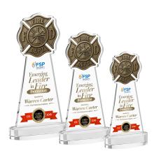 Fire Dept Full Color Clear on Alberton Base Abstract / Misc Crystal Award - Newest Additions