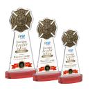 Fire Dept Full Color Red on Alberton Base Abstract / Misc Crystal Award