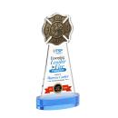 Fire Dept Full Color Sky Blue on Alberton Base Abstract / Misc Crystal Award