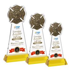 Fire Dept Full Color Gold on Hartford Base Abstract / Misc Crystal Award - Crystal Awards