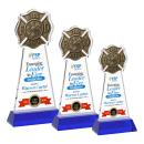 Fire Dept Full Color Blue on Hartford Base Abstract / Misc Crystal Award