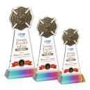 Fire Dept Full Color Prismatic on Hartford Base Abstract / Misc Crystal Award