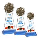 Fire Dept Full Color Sky Blue on Hartford Base Abstract / Misc Crystal Award