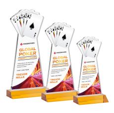 Poker Full Color Amber Abstract / Misc Crystal Award - Corporate Awards