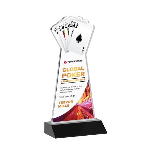 Corporate Awards - Crystal Awards - Poker Full Color Black Abstract / Misc Crystal Award