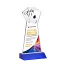 Poker Full Color Blue Abstract / Misc Crystal Award