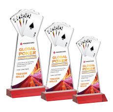 Poker Full Color Red Abstract / Misc Crystal Award - Corporate Awards