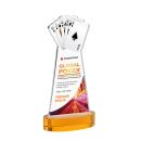 Poker Full Color Amber on Alberton Base Abstract / Misc Crystal Award