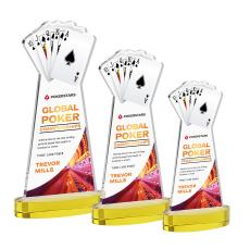 Poker Full Color Gold on Alberton Base Abstract / Misc Crystal Award - Crystal Awards