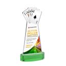 Poker Full Color Green on Alberton Base Abstract / Misc Crystal Award