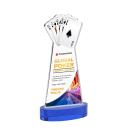 Poker Full Color Blue on Alberton Base Abstract / Misc Crystal Award