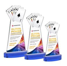 Poker Full Color Blue on Alberton Base Abstract / Misc Crystal Award - Crystal Awards