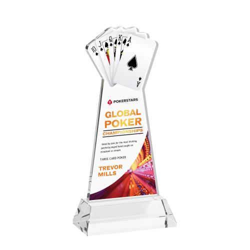 Corporate Awards - Crystal Awards - Poker Full Color Clear on Hartford Base Abstract / Misc Crystal Award